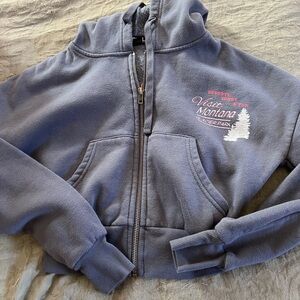 Gray Glacier National Park Zip-Up Hoodie for Girls